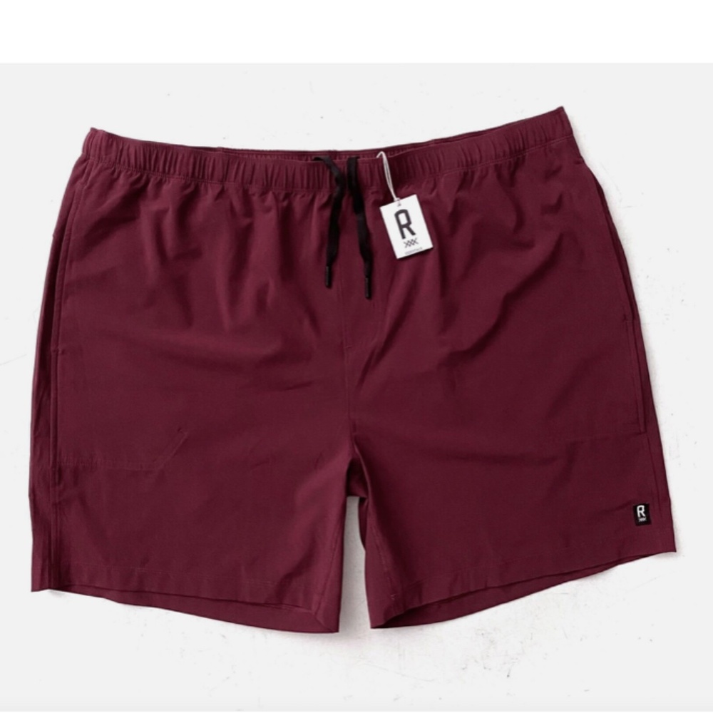 Rhone Short 7" Essentials Training Shorts Burgundy Elasticized Waistband XXL 2XL
